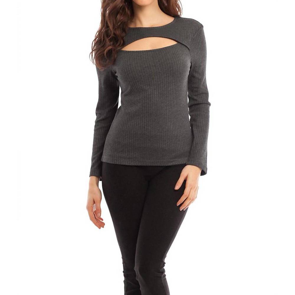 NEW FRENCH KYSS anna keyhole top in gray